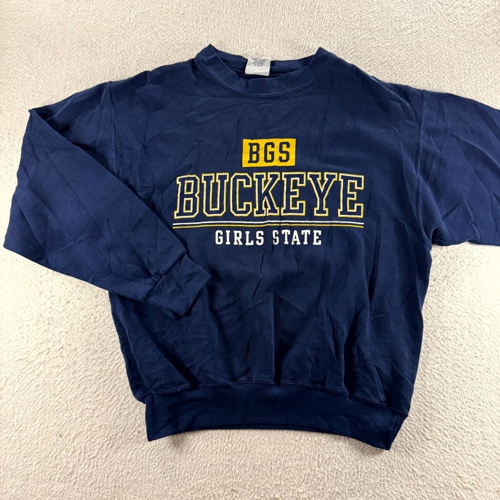 VTG The Cotton Exchange‎ Sweatshirt Womens Medium Blue BGS Buckeye Girls State